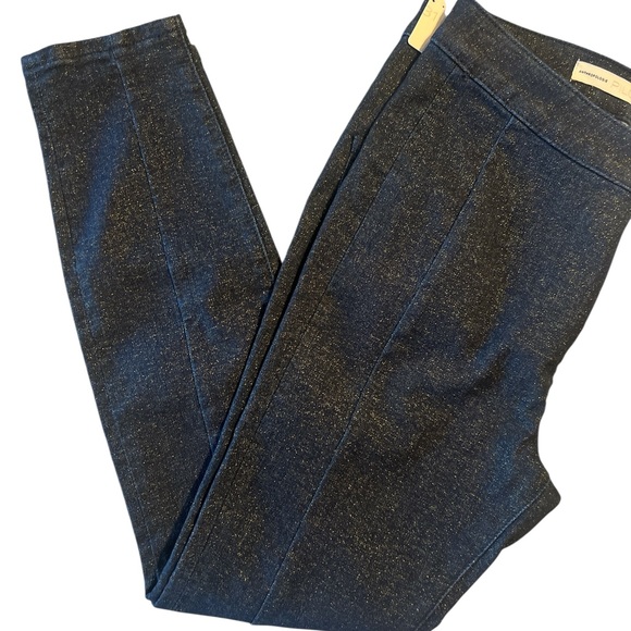 Anthropologie NEW with tags Blue with shimmery gold leggings - Picture 1 of 11